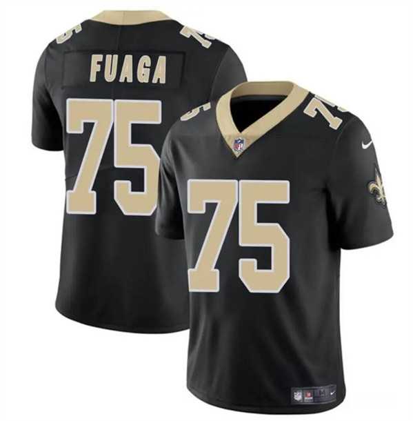 Men & Women & Youth New Orleans Saints #75 Taliese Fuaga Black 2024 Draft Vapor Limited Stitched Jersey->minnesota vikings->NFL Jersey